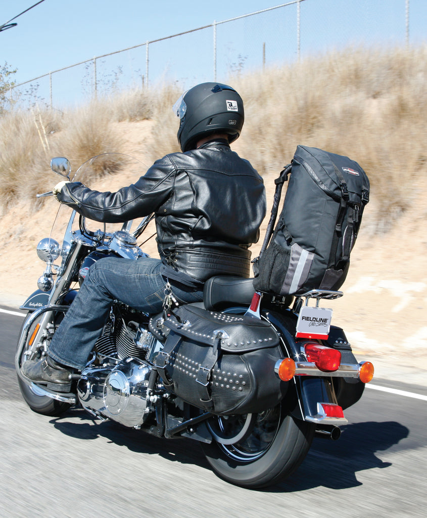 black leather backpack zippers moto Fieldline Motorcycle All Weather Backpack, Black – FIELDLINE